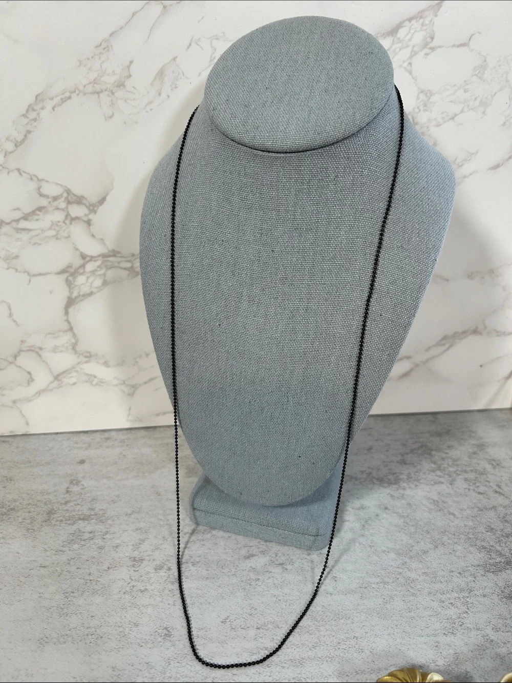 Black Beaded Ball Chain Necklace